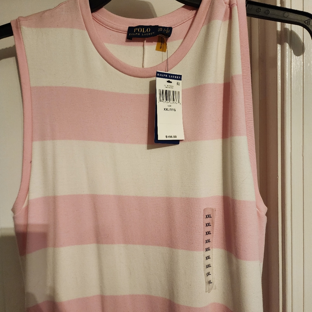 SOLD!! Polo Ralph Lauren Pink and White Dress